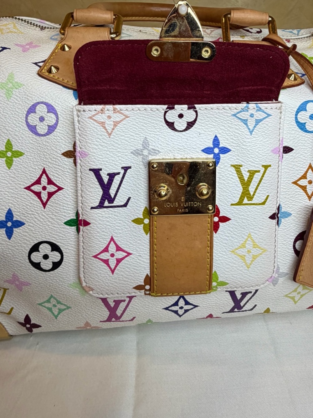 Louis Vuitton White Multicolor Monogram Speedy 30 - Picture 8 of 16